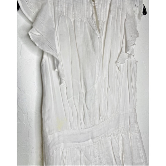 FRAME Pin-tuck Ruffle Crochet Lace Voile Dress S - Picture 13 of 15